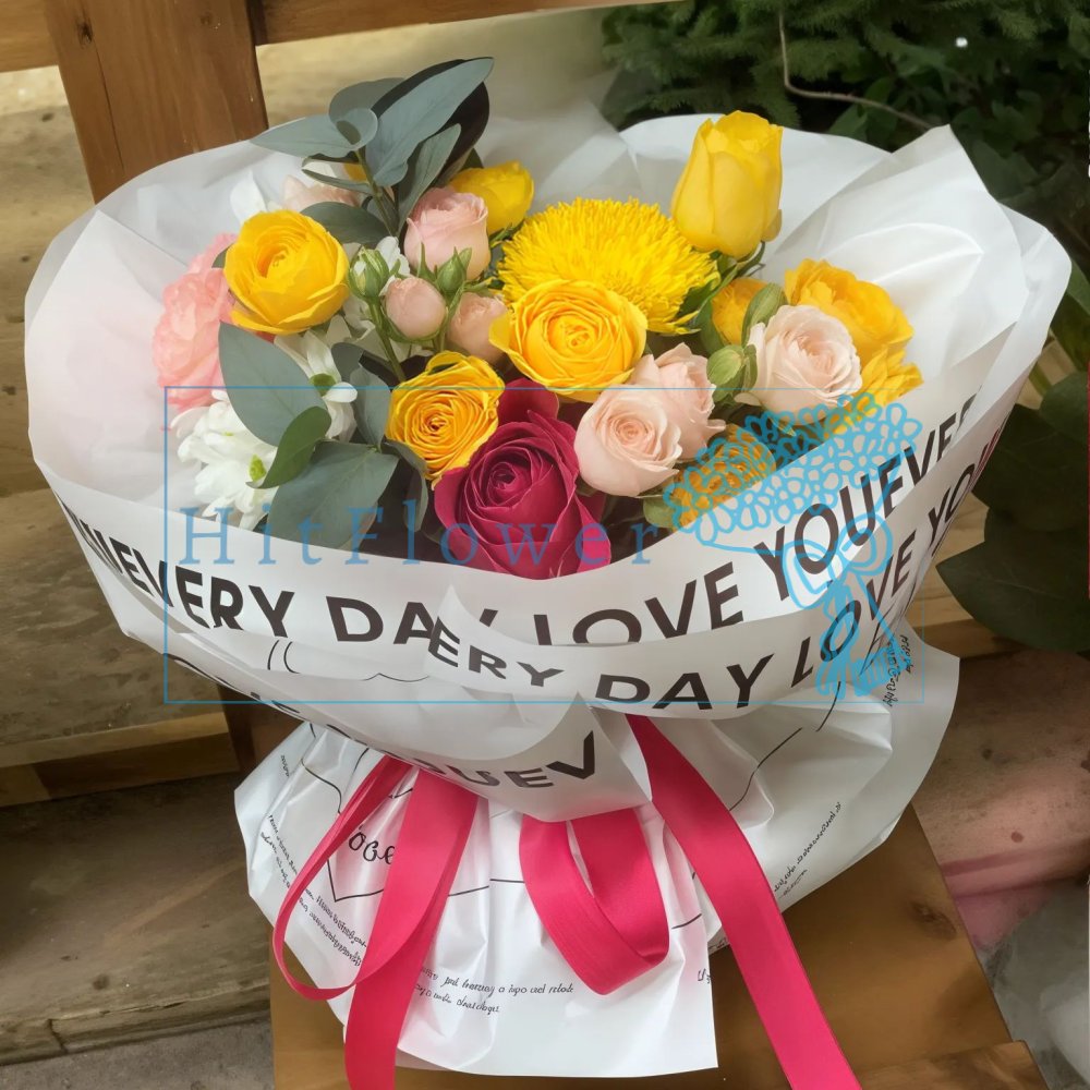 Букет цветов из: Розы и Хризантемы